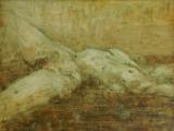 Liegender Akt - Öl auf Karton, 80 x 60, 2002, Privatbesitz